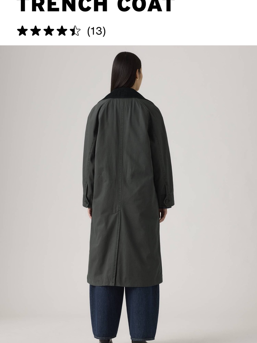 Levi’s Bree Barn Trench Coat L / Black Plume - Picture 3 of 4